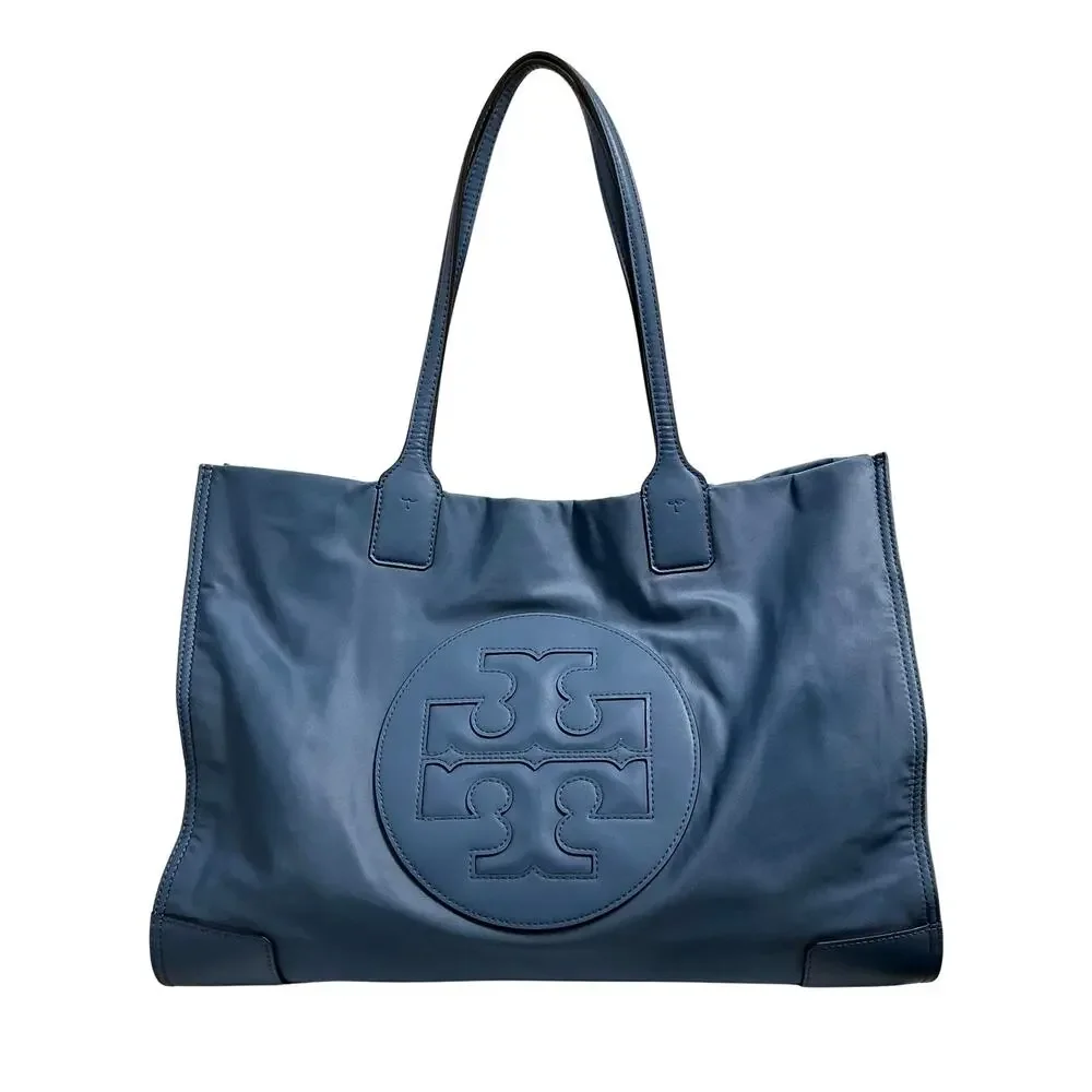 Tory Burch Ella Robbin’s Egg Blue Nylon Shoulder Tote Bag